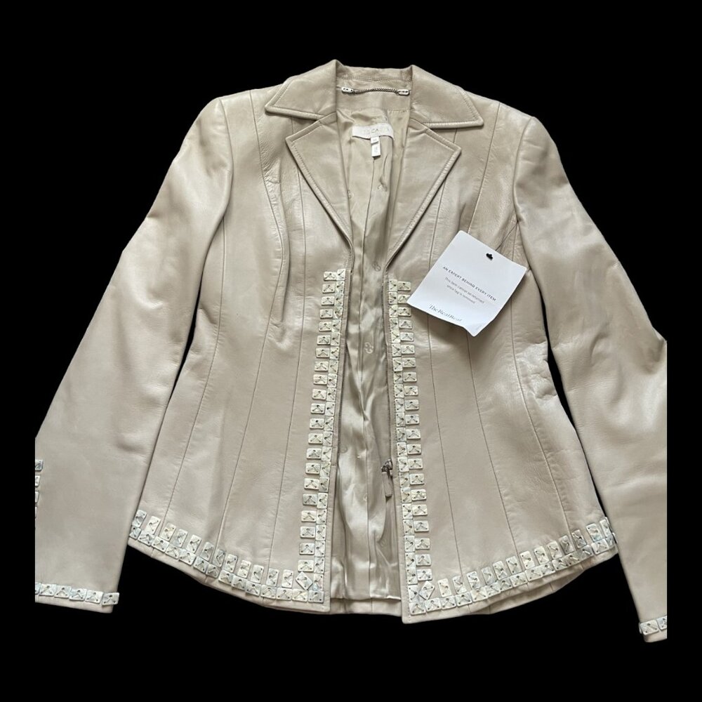 Pre-loved Escada women's leather jacket